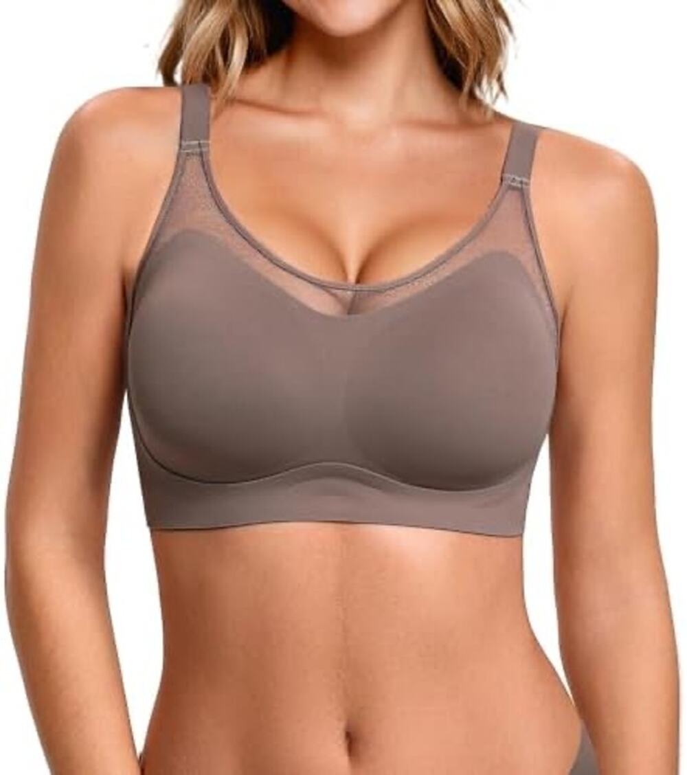 Layer 8 Quick-Dry Racerback Sports Bra XL Mauve Pink High Impact Padded